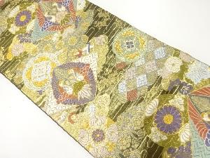 本金向かい鶴模様織出し袋帯